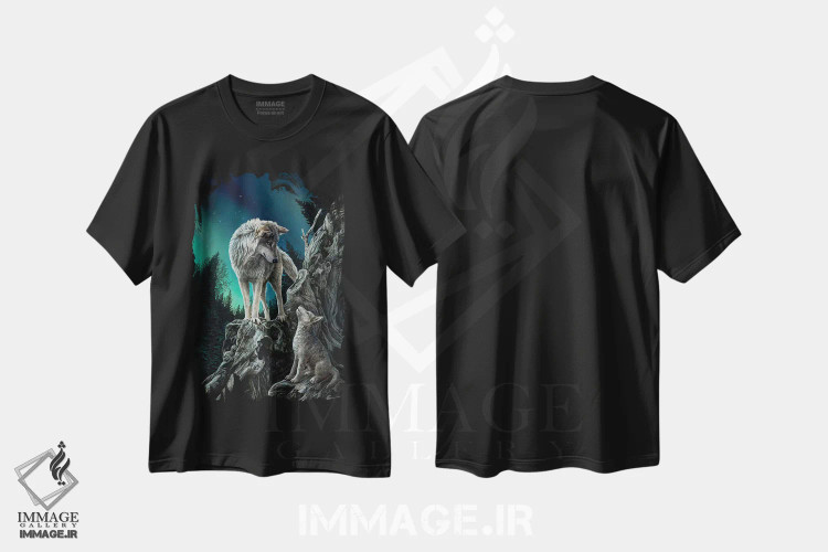 تیشرت مشکی طرح دار – تیشرت گرگ ,"هدایت" اثر لیزا پارکر immage.ir