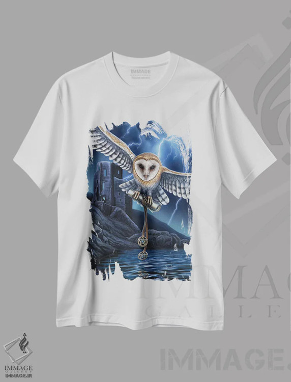 تیشرت سفید طرح دار – تیشرت حیوانات ,"دل طوفان" اثر لیزا پارکر فروشگاه ایماژ