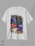 تیشرت سفید طرح دار – تیشرت فانتزی ,"دلقک" اثر لیزا پارکر فروشگاه ایماژ