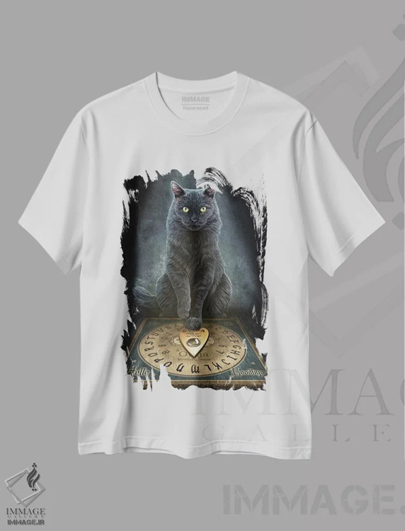 تیشرت سفید طرح دار – تیشرت گربه ,"صدای اربابش" اثر لیزا پارکر immage.ir