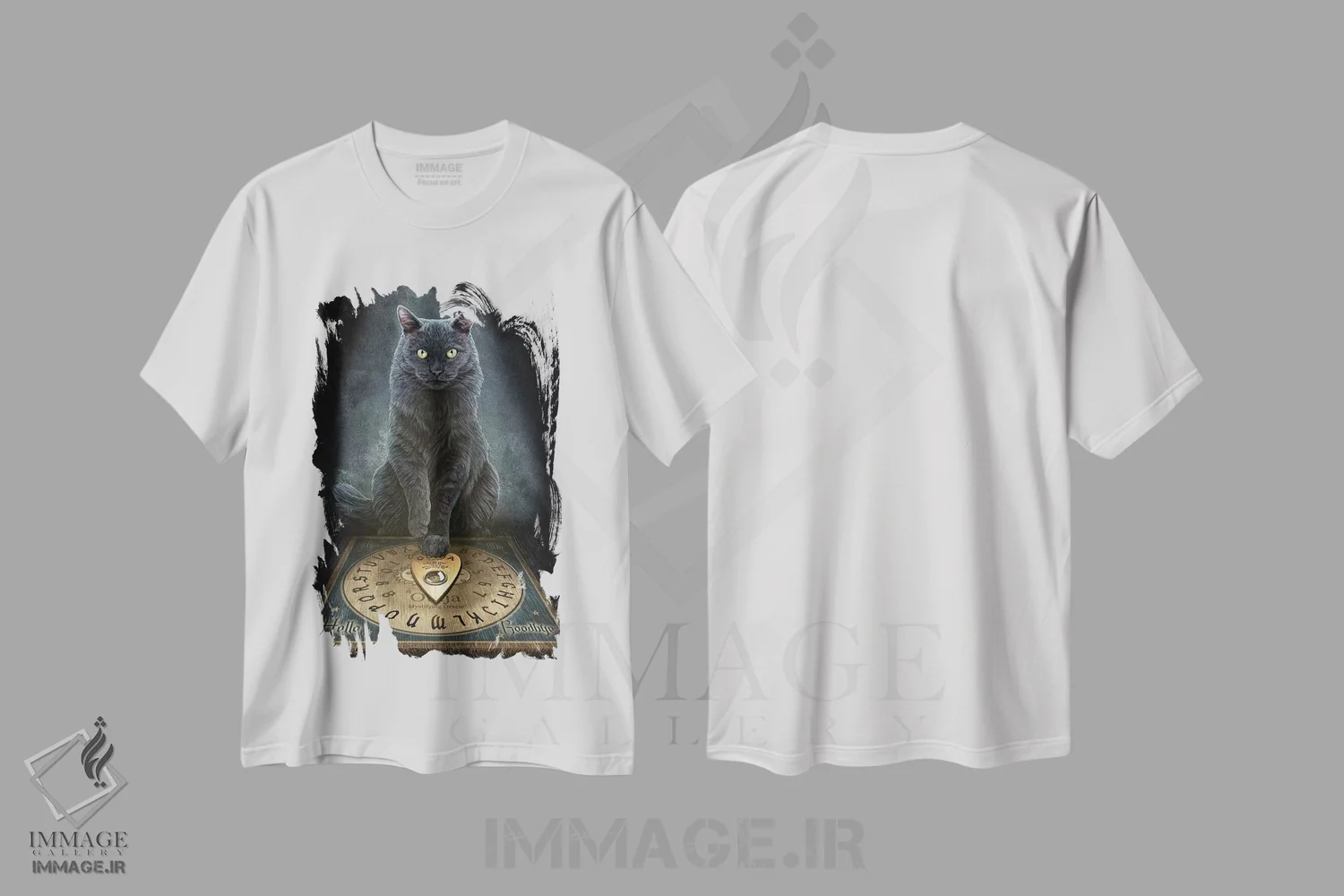 تیشرت سفید طرح دار – تیشرت گربه ,"صدای اربابش" اثر لیزا پارکر immage.ir