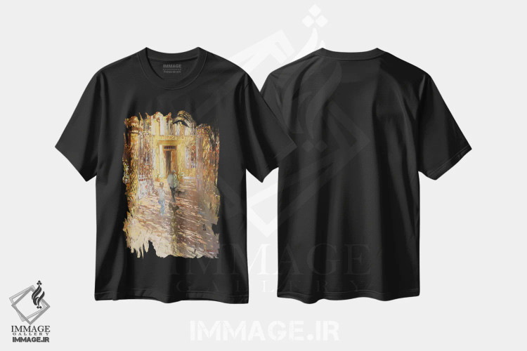 تیشرت مشکی طرح دار – تیشرت هنری ,"خانه خانوادگی" اثر لوران پارسلیه فروشگاه ایماژ