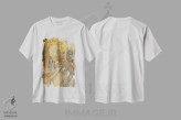 تیشرت سفید طرح دار – تیشرت طبیعت ,"بازگشت از پیاده روی" اثر لوران پارسلیه فروشگاه ایماژ