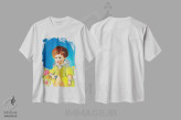 تیشرت سفید طرح دار – تیشرت فانتزی ,النا گونزاگا با ربات قلع اثر لیوا پاکالنه فانلی immage.ir