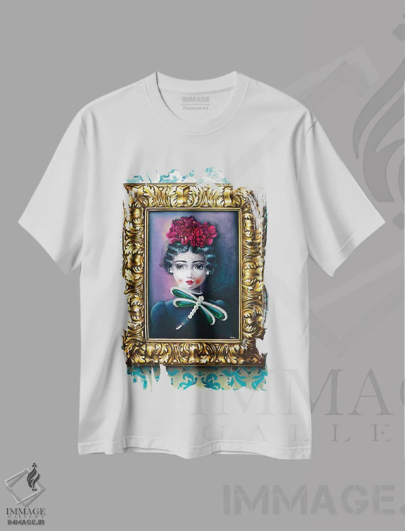 تیشرت سفید طرح دار – تیشرت هنری ,ایزابلا اثر لیوا پاکالنه فانلی immage.ir