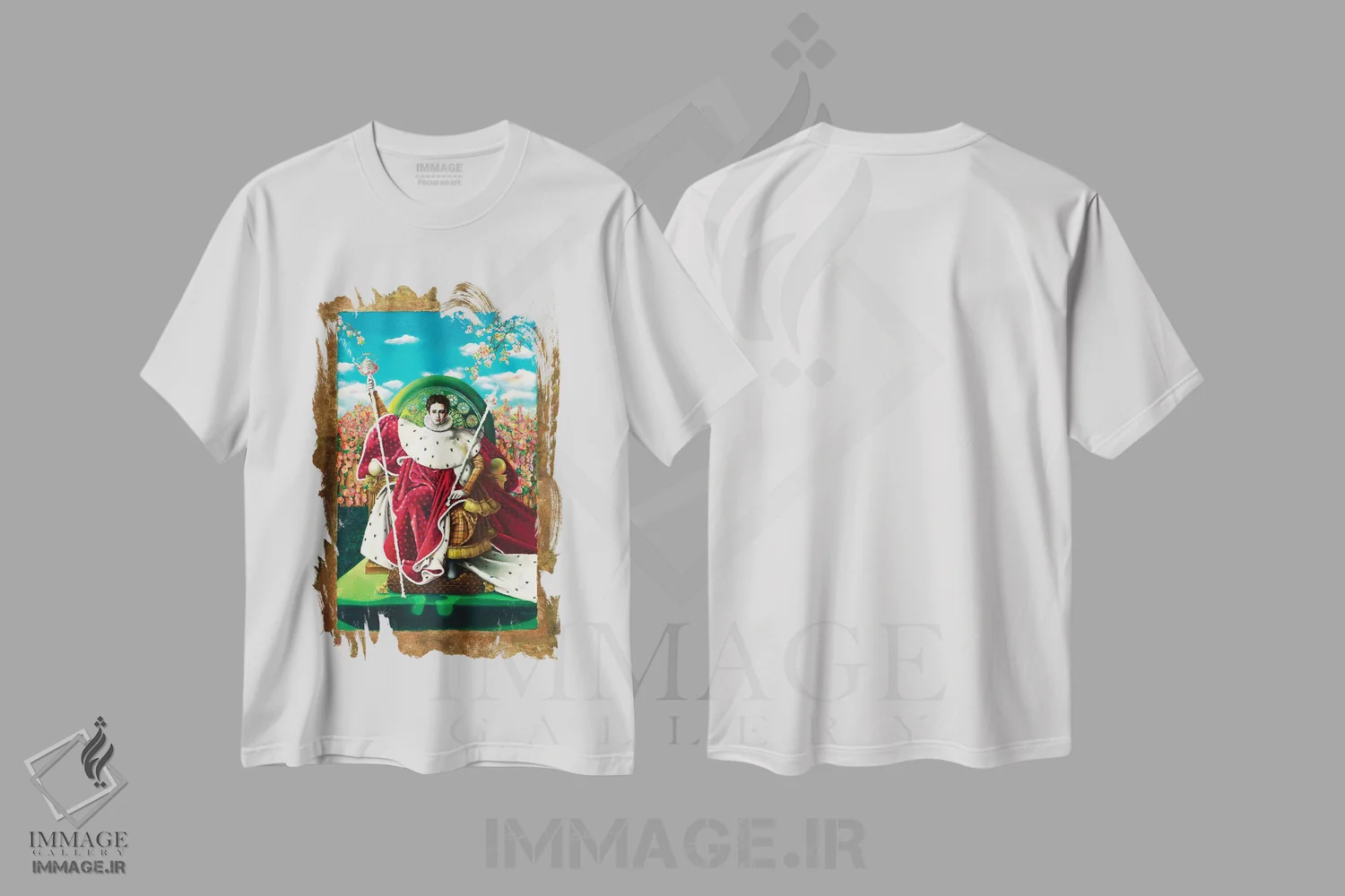 تیشرت سفید طرح دار – تیشرت فانتزی ,ناپائلو اثر لیوا پاکالنه فانلی فروشگاه ایماژ