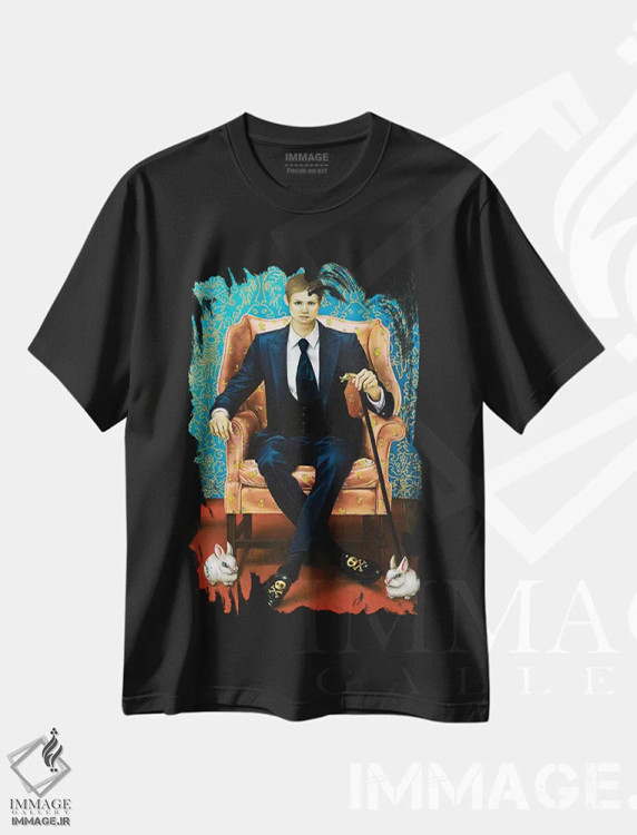 تیشرت مشکی طرح دار – تیشرت مردانه ,وسواس های ظریف اثر لیوا پاکالنه فانلی immage.ir