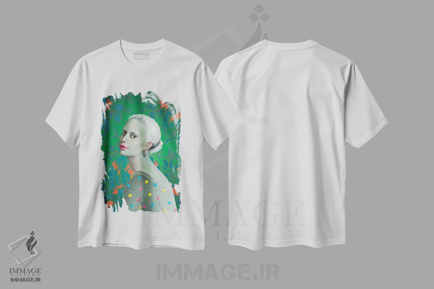 تیشرت سفید طرح دار – تیشرت فانتزی ,دختری با لباس بادکنکی اثر لیوا پاکالنه فانلی immage.ir