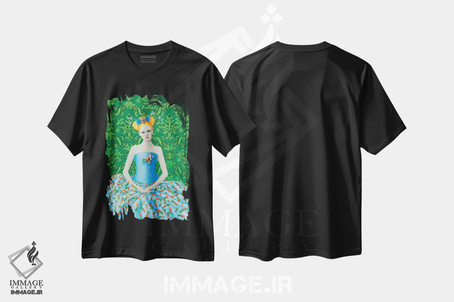 تیشرت مشکی طرح دار – تیشرت ماکسیمالیستی ,دختری با لباس هویج اثر لیوا پاکالنه فانلی immage.ir