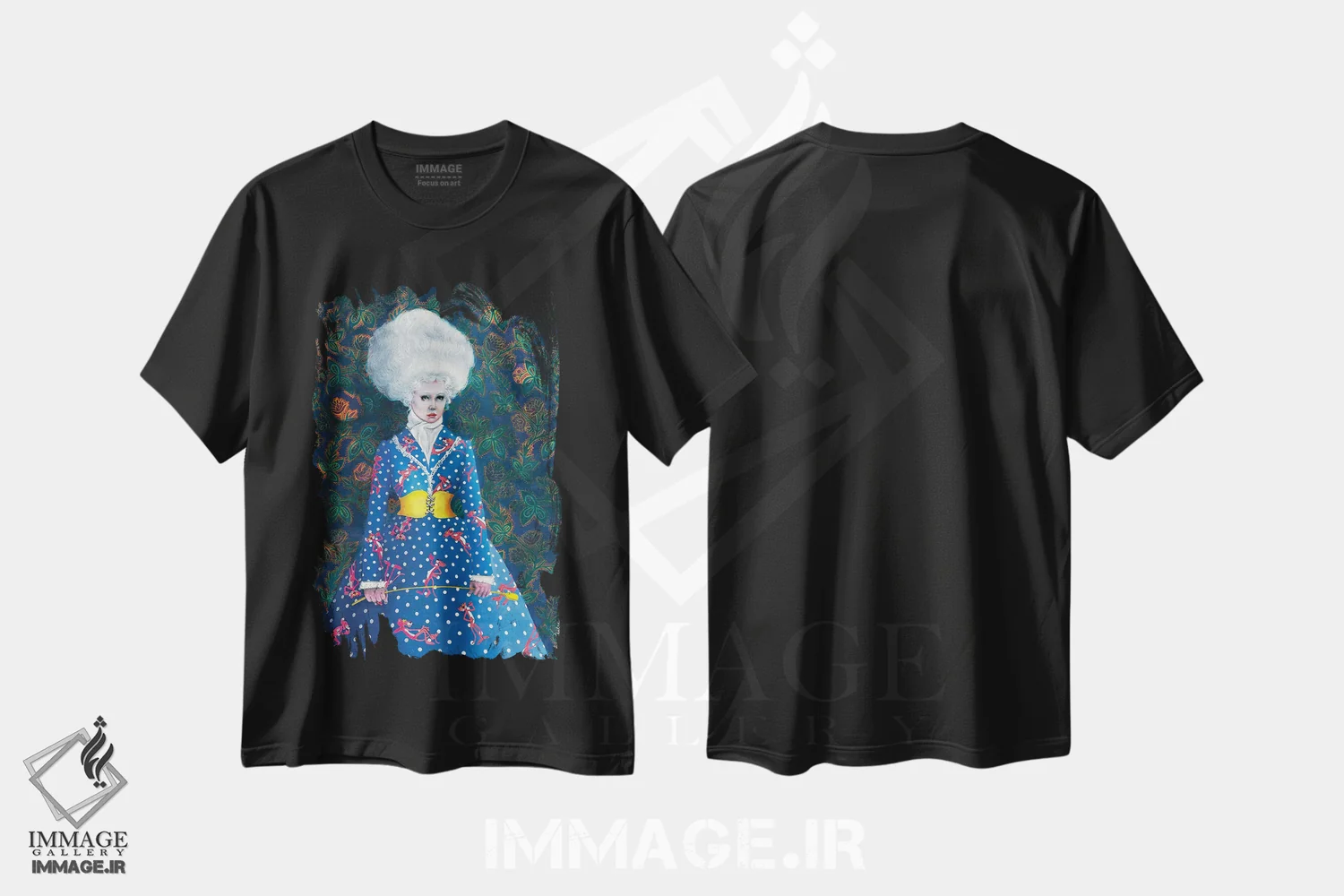 تیشرت مشکی طرح دار – تیشرت ماکسیمالیستی ,دختری با لباس پلنگ صورتی اثر لیوا پاکالنه فانلی immage.ir