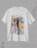 تیشرت سفید طرح دار – تیشرت فانتزی ,زندگی جز رویایی نیست اثر تامارا لاپورت immage.ir