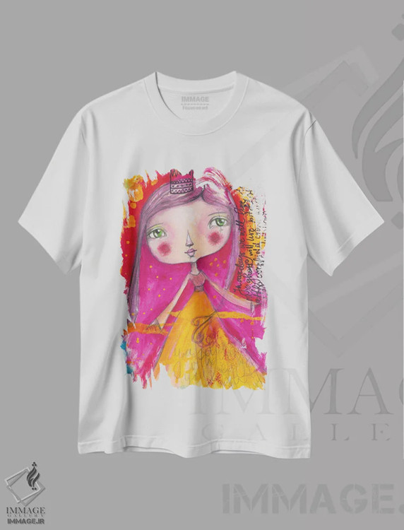 تیشرت سفید طرح دار – تیشرت دخترانه ,شاهزاده کوچک اثر تامارا لاپورت immage.ir