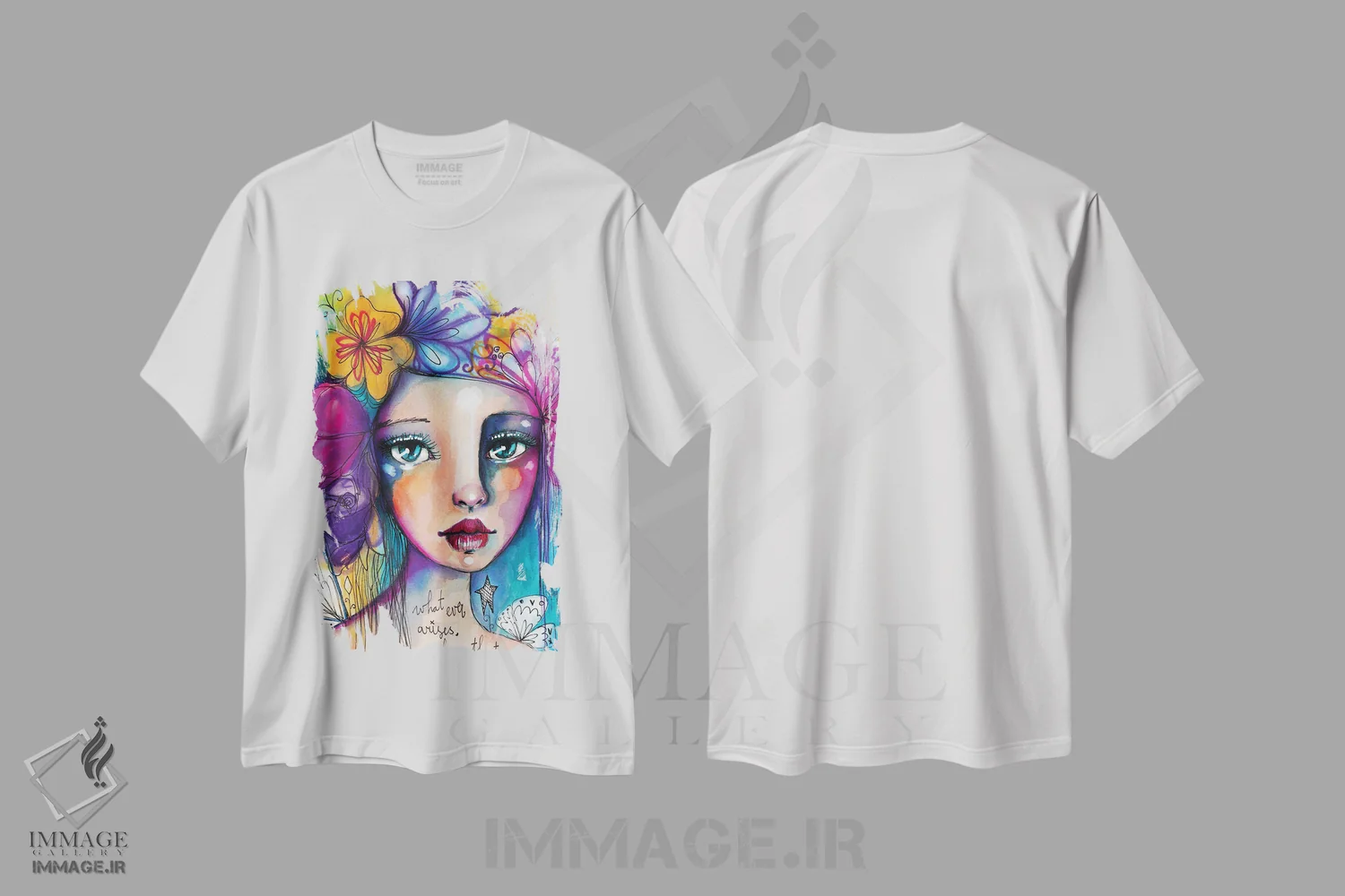 تیشرت سفید طرح دار – تیشرت گلدار ,همان عشق اثر تامارا لاپورت immage.ir