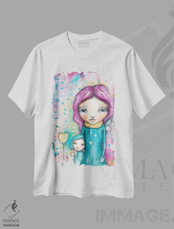 تیشرت سفید طرح دار – تیشرت معنوی ,نماد مادر اثر تامارا لاپورت immage.ir