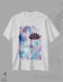 تیشرت سفید طرح دار – تیشرت هنری ,بدون گل، نیلوفر نمی روید اثر تامارا لاپورت immage.ir