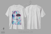 تیشرت سفید طرح دار – تیشرت هنری ,بدون گل، نیلوفر نمی روید اثر تامارا لاپورت immage.ir