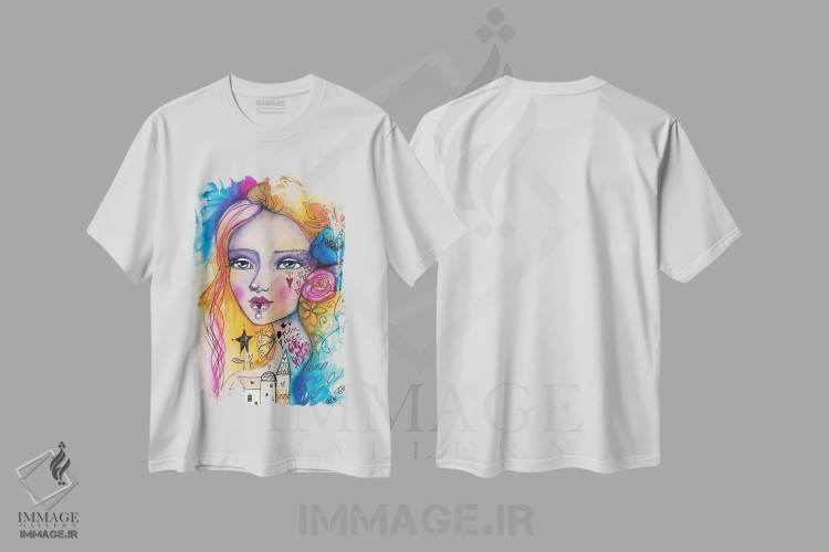 تیشرت سفید طرح دار – تیشرت گل ,توجه اثر تامارا لاپورت immage.ir