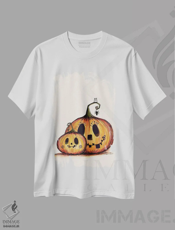تیشرت سفید طرح دار – تیشرت هالووین ,کدوحلوایی مومیایی کودک اثر تامارا لاپورت immage.ir