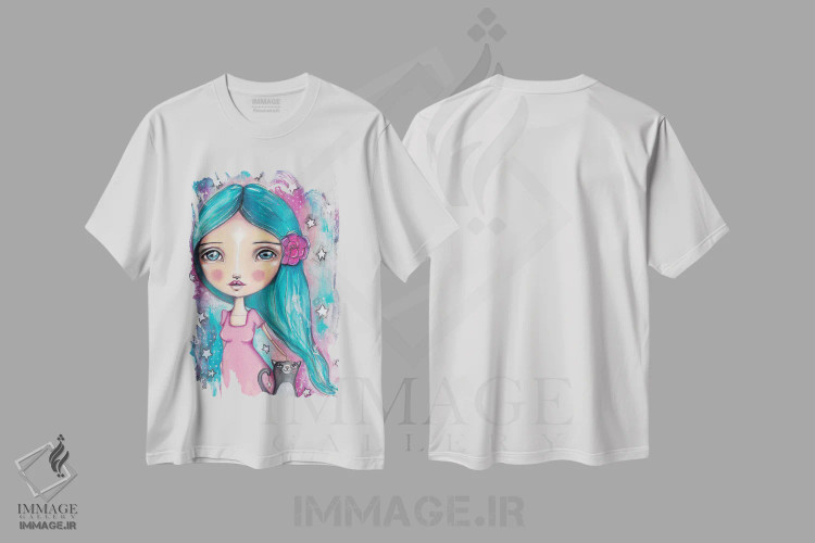 تیشرت سفید طرح دار – تیشرت فانتزی ,دوست گربه ملوس اثر تامارا لاپورت immage.ir