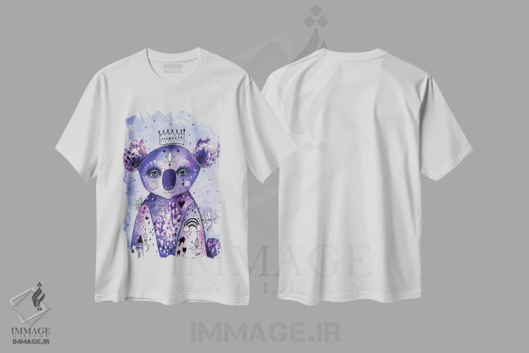 تیشرت سفید طرح دار – تیشرت فانتزی ,کوالای عجیب اثر تامارا لاپورت immage.ir
