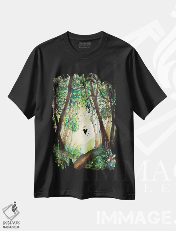 تیشرت مشکی طرح دار – تیشرت طبیعت ,درختان مقدس اثر تامارا لاپورت immage.ir