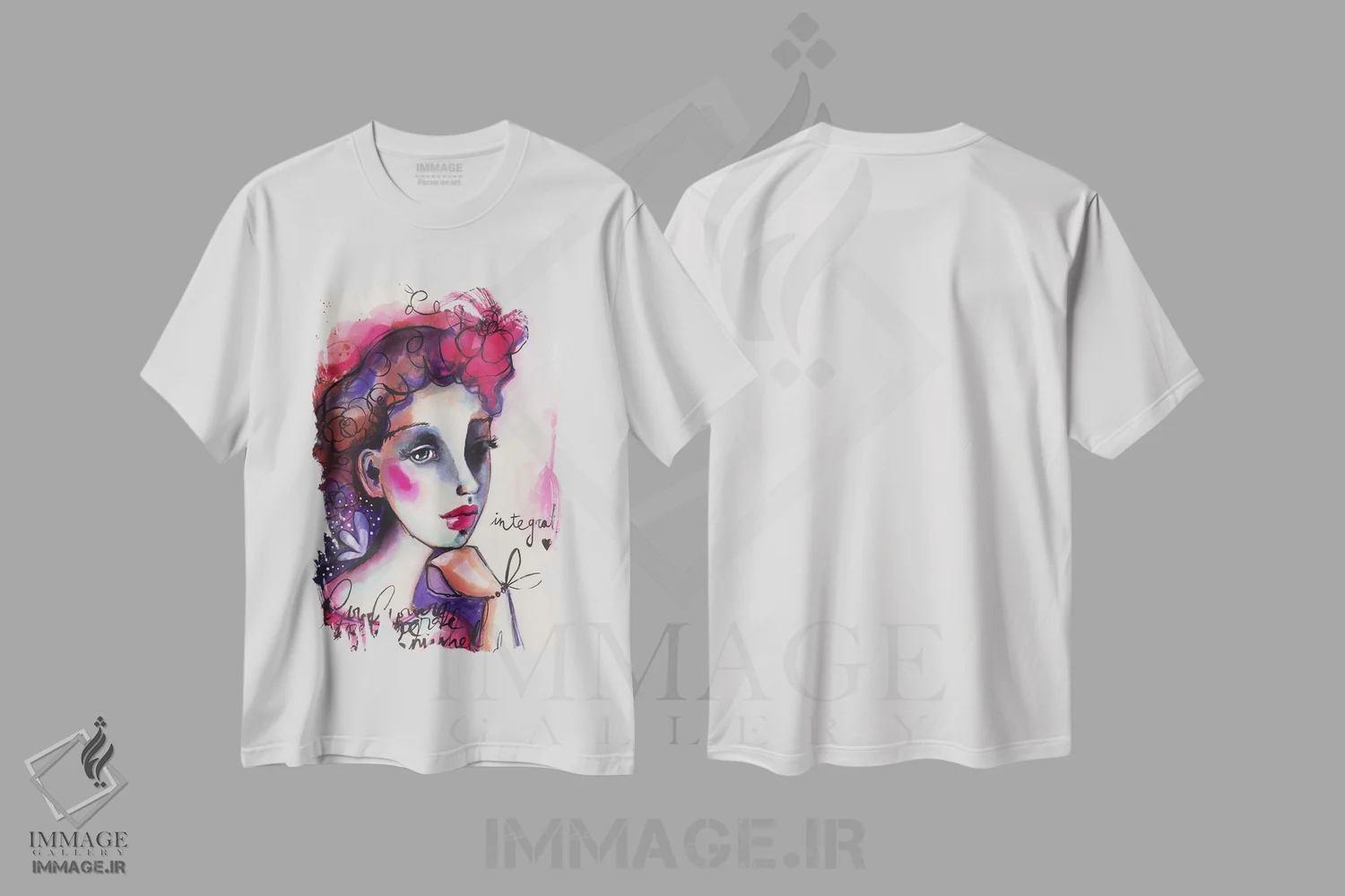 تیشرت سفید طرح دار – تیشرت هنری ,او شکوفا می شود اثر تامارا لاپورت فروشگاه ایماژ