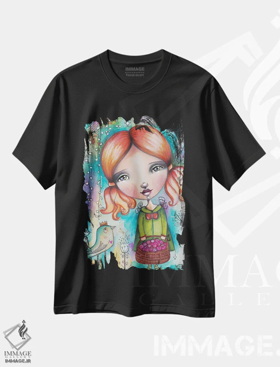تیشرت مشکی طرح دار – تیشرت فانتزی طرح دار ,آغازهای بهاری اثر تامارا لاپورت فروشگاه ایماژ