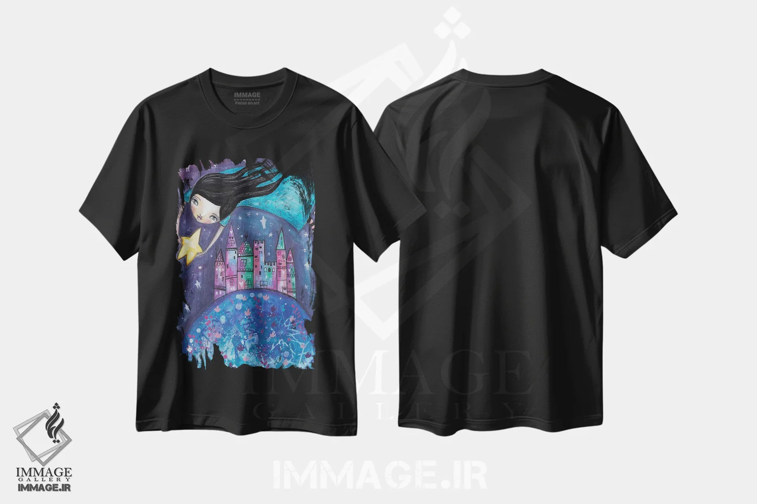 تیشرت مشکی طرح دار – تیشرت فانتزی ,پرواز ستاره ای اثر تامارا لاپورت immage.ir