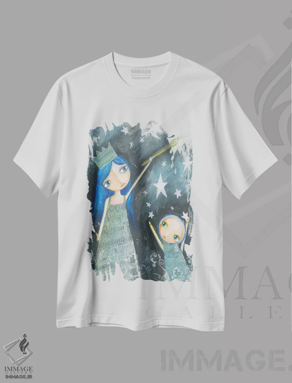 تیشرت سفید طرح دار – تیشرت انگیزشی ,نقاش ستاره ها اثر تامارا لاپورت immage.ir