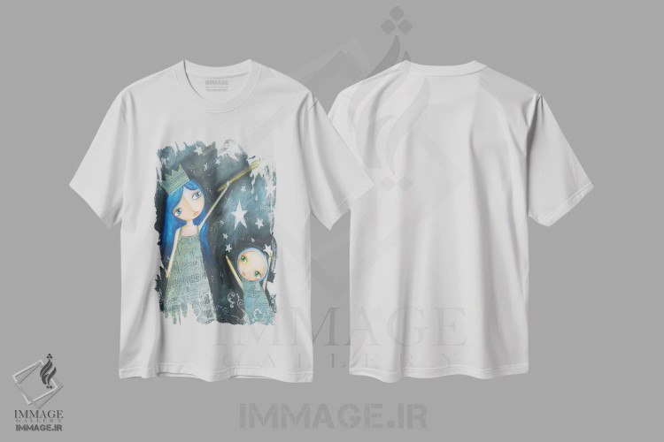 تیشرت سفید طرح دار – تیشرت انگیزشی ,نقاش ستاره ها اثر تامارا لاپورت immage.ir