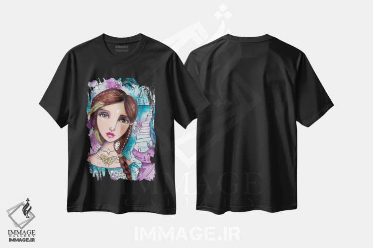 تیشرت مشکی طرح دار – تیشرت فانتزی کودکانه ,ستاره به سمت راست اثر تامارا لاپورت فروشگاه ایماژ