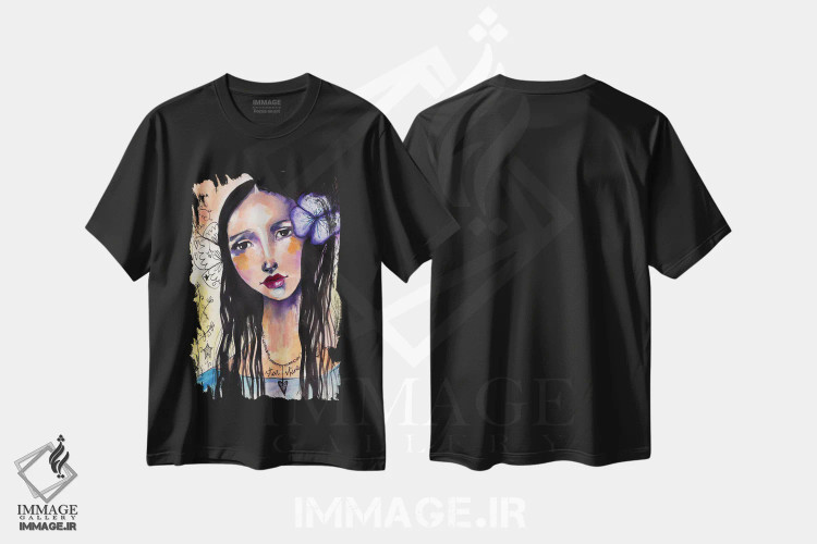 تیشرت مشکی طرح دار – تیشرت هنری فانتزی ,درخشش ستاره ای اثر تامارا لاپورت immage.ir