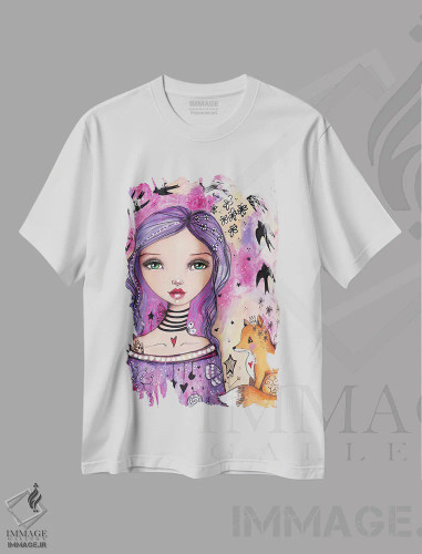 تیشرت سفید طرح دار – تیشرت طبیعت ,پرستوهای در حال پرواز اثر تامارا لاپورت فروشگاه ایماژ