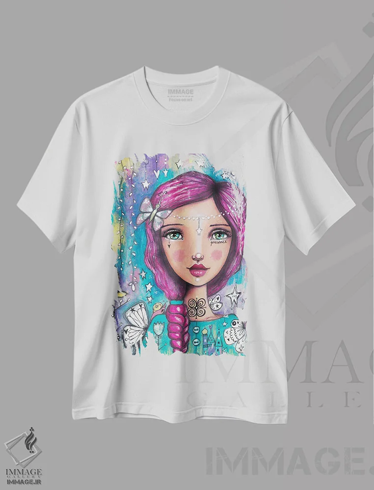 تیشرت سفید طرح دار – تیشرت فانتزی ,رسیدگی به رؤیاها اثر تامارا لاپورت فروشگاه ایماژ