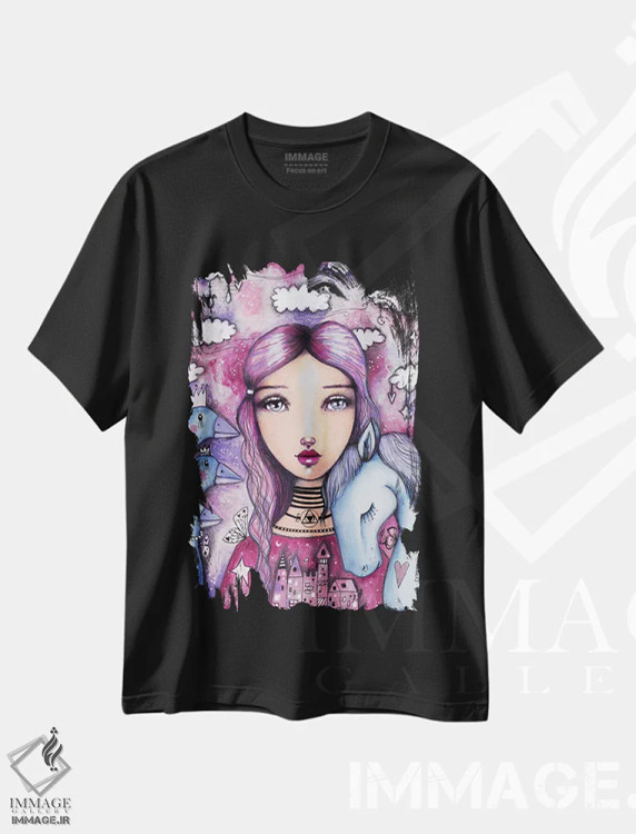 تیشرت مشکی طرح دار – تیشرت طبیعت ,دختر غازبان اثر تامارا لاپورت immage.ir