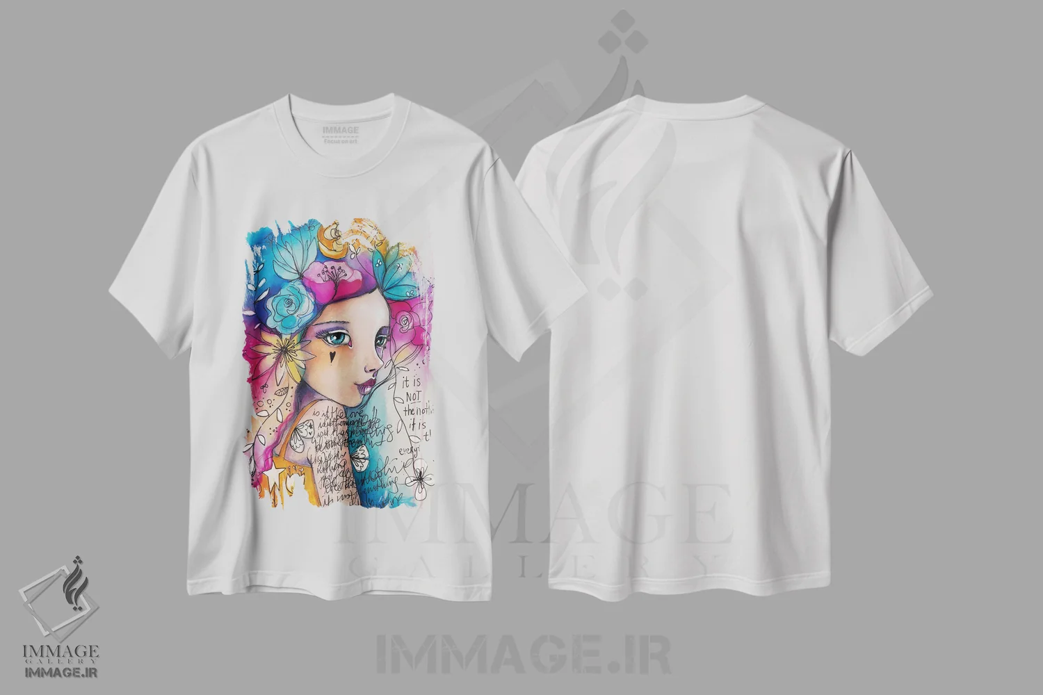 تیشرت سفید طرح دار – تیشرت هنری ,همه چیز اثر تامارا لاپورت immage.ir