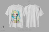 تیشرت سفید طرح دار – تیشرت فانتزی ,پری دریایی کوچک توانمند اثر تامارا لاپورت فروشگاه ایماژ