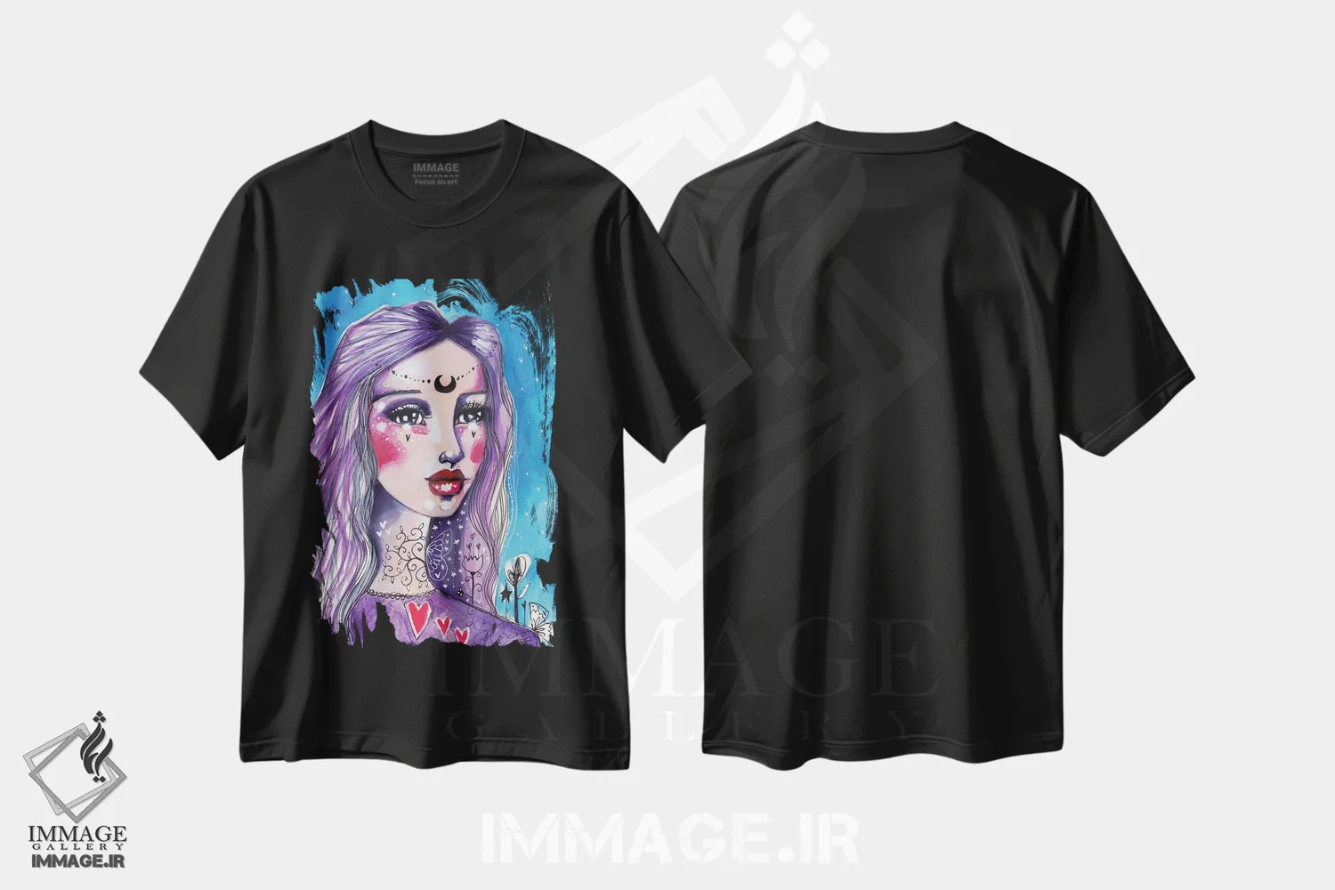 تیشرت مشکی طرح دار – تیشرت فانتزی ,جهان سخن می گوید اثر تامارا لاپورت فروشگاه ایماژ