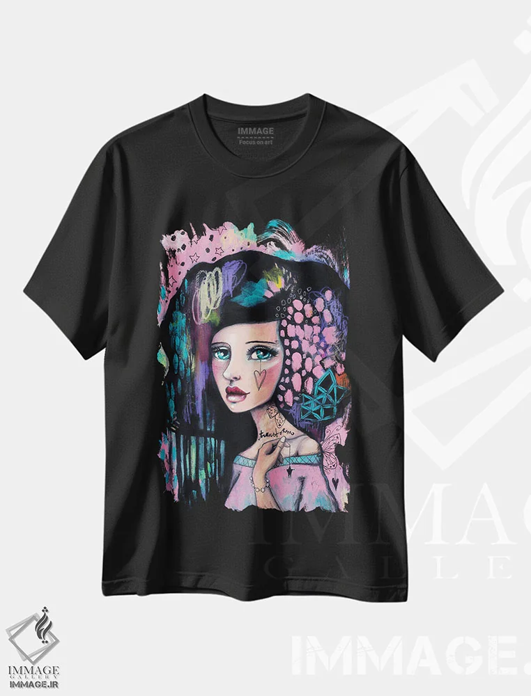 تیشرت مشکی طرح دار – تیشرت هنری ,دگرگونی اثر تامارا لاپورت immage.ir