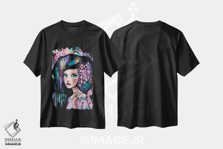 تیشرت مشکی طرح دار – تیشرت هنری ,دگرگونی اثر تامارا لاپورت immage.ir