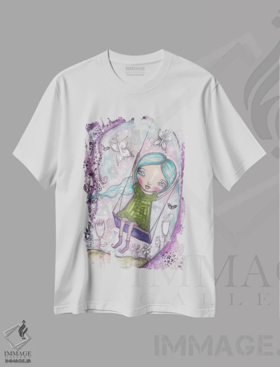 تیشرت سفید طرح دار – تیشرت معنوی ,درخت زندگی اثر تامارا لاپورت immage.ir