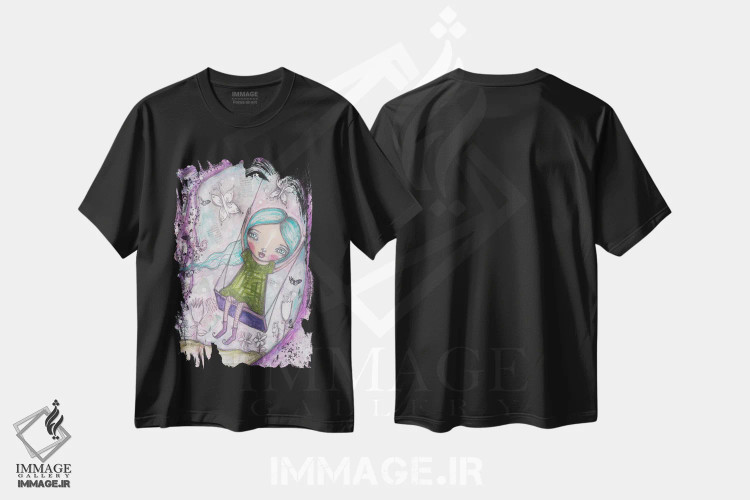 تیشرت مشکی طرح دار – تیشرت معنوی ,درخت زندگی اثر تامارا لاپورت فروشگاه ایماژ