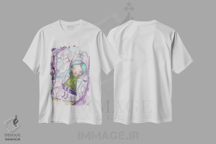 تیشرت سفید طرح دار – تیشرت معنوی ,درخت زندگی اثر تامارا لاپورت immage.ir
