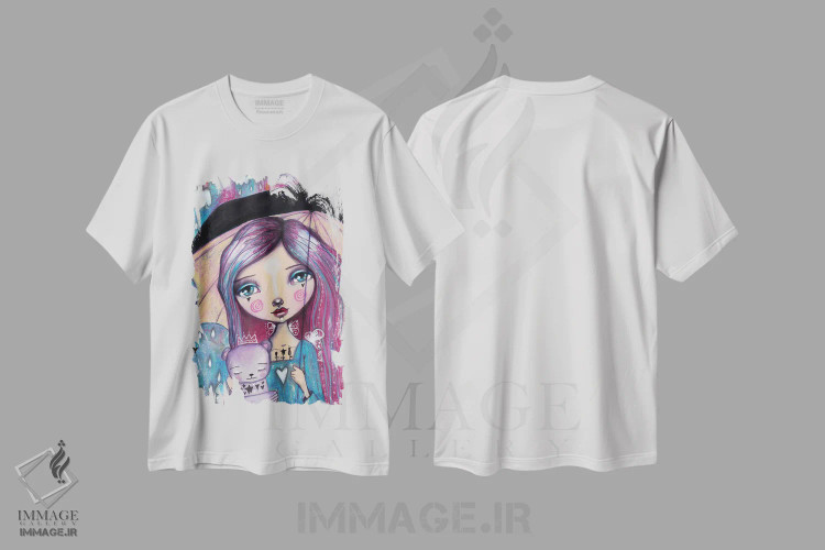 تیشرت سفید طرح دار – تیشرت فانتزی ,وقتی باران می بارد خرسی را در آغوش بگیر اثر تامارا لاپورت فروشگاه ایماژ