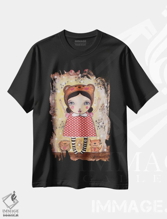 تیشرت مشکی طرح دار – تیشرت حیوانات ,هورا اثر تامارا لاپورت immage.ir