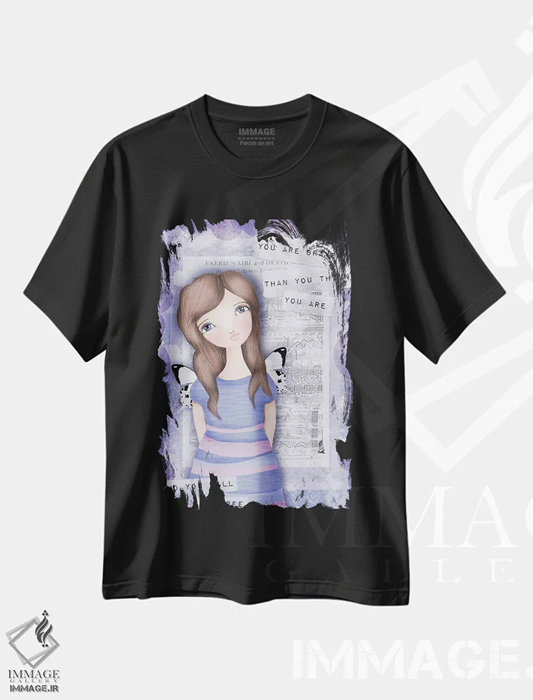 تیشرت مشکی طرح دار – تیشرت انگیزشی ,تو از آنچه فکر می کنی شجاع تری اثر تامارا لاپورت فروشگاه ایماژ