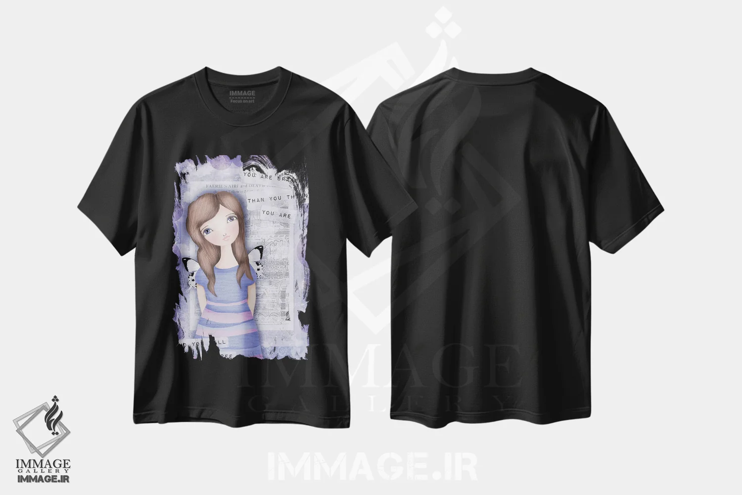 تیشرت مشکی طرح دار – تیشرت انگیزشی ,تو از آنچه فکر می کنی شجاع تری اثر تامارا لاپورت فروشگاه ایماژ