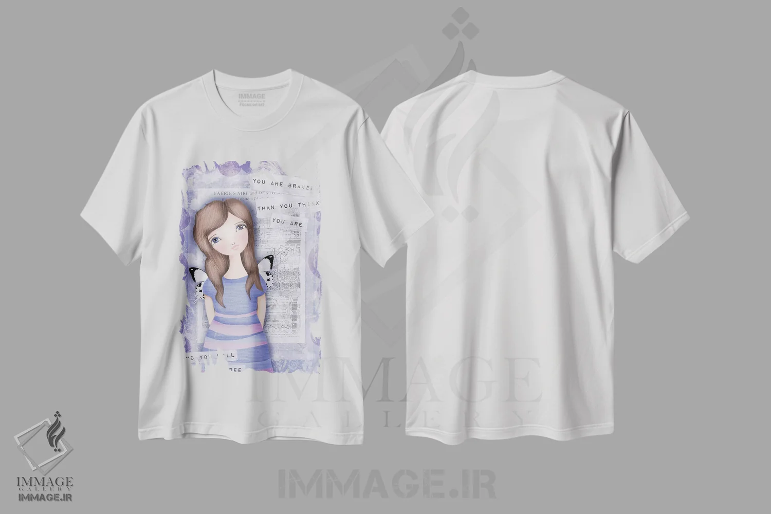 تیشرت سفید طرح دار – تیشرت انگیزشی ,تو از آنچه فکر می کنی شجاع تری اثر تامارا لاپورت immage.ir