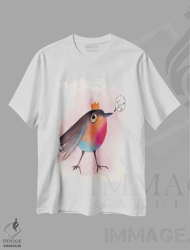 تیشرت سفید طرح دار – تیشرت انگیزشی کودکانه ,پرنده ای که اهمیت داری اثر تامارا لاپورت فروشگاه ایماژ
