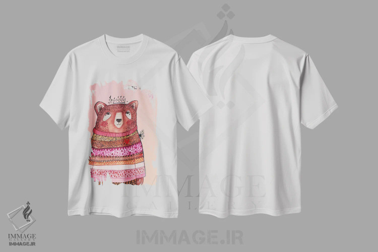 تیشرت سفید طرح دار – تیشرت انگیزشی ,خرس عشق به خود اثر تامارا لاپورت immage.ir